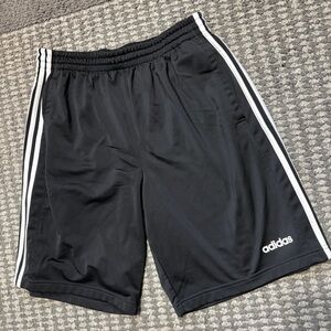 Adidas Men's Black Athletic‎ Shorts with White Stripes